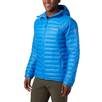 Columbia Jas Heren, Alpha Trail Hooded Down Azuurblauw Blauw, 19CXBGTUI